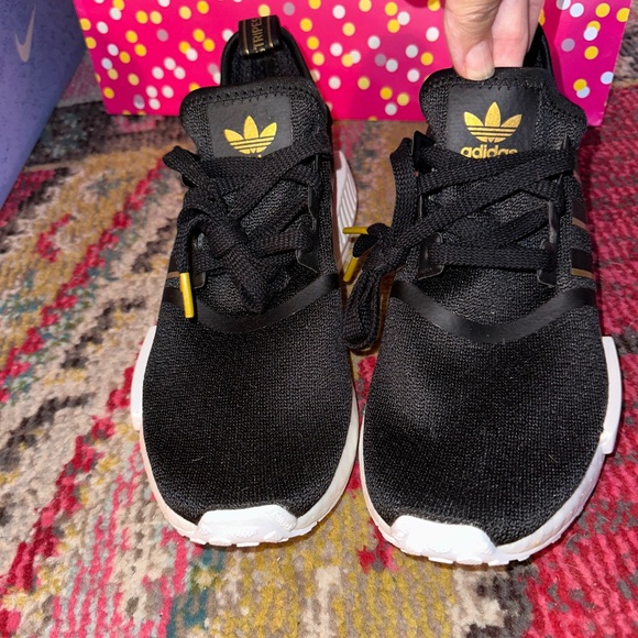 Adidas nmd Black Sneakers with Gold Accents - Picture 1 of 7